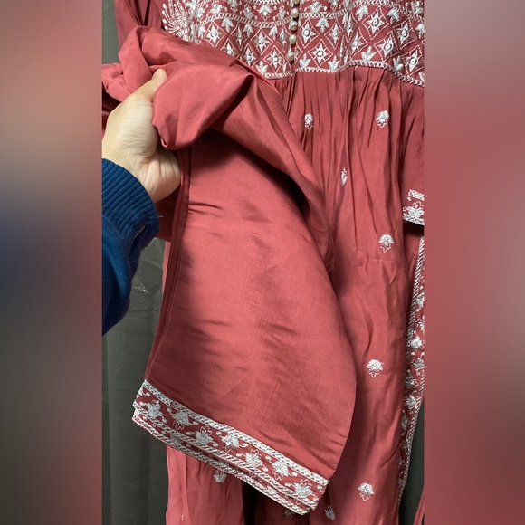 Red 3 pc suit shalwar kameez new - Picture 4 of 4